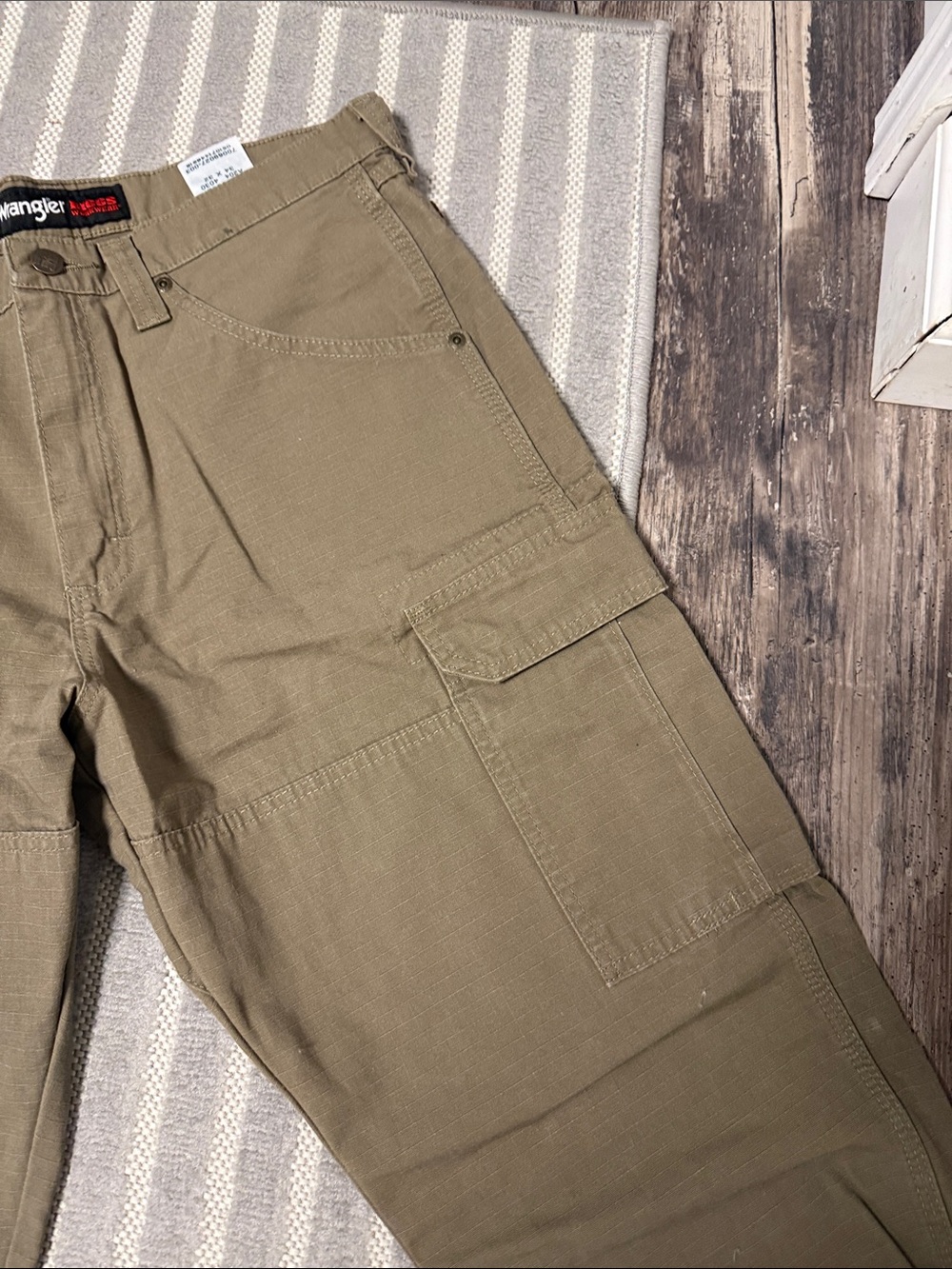 Wrangler Riggs workwear NEW olive Tan Ripstop Pants - Picture 3 of 8